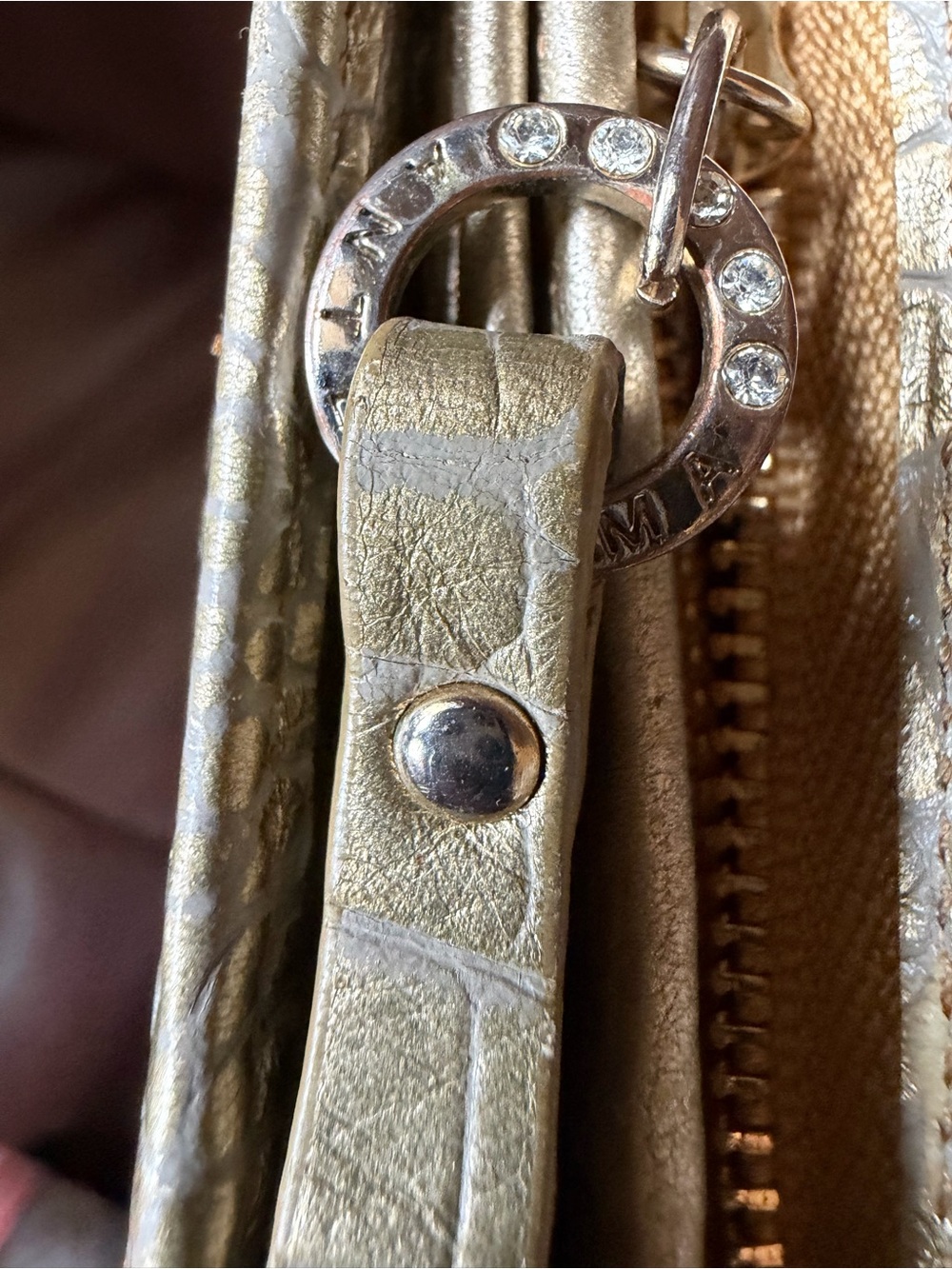 Anteprima Gold Croc-Embossed Clutch Long Wallet GUC - Picture 14 of 14